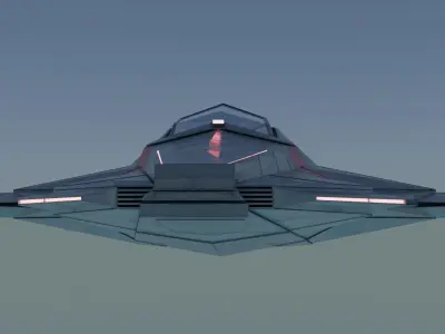 Codename Nebula Fighter Sci-fi Aircraft with Interior Low-poly 3D model