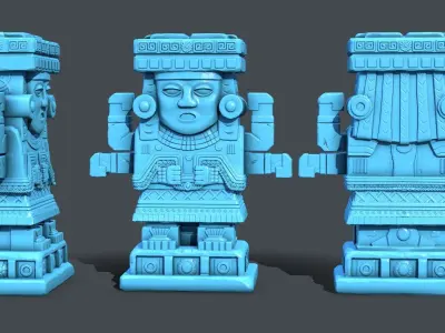 Statue Aztec Chalchiutlicue HP 3D print model