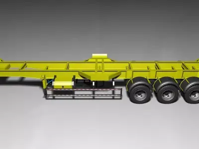 Truck Trailer  long truck 40feet 3D model