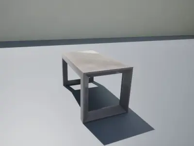 Bench Game Ready Low-poly 3D model
