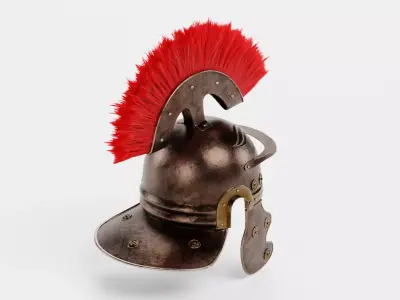 Aged Centurion Helmet - Roman Armor Equipment 3D model