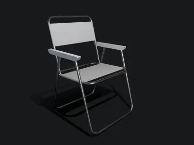 PBR Low Ploy Picnic Chair Low-poly 3D model