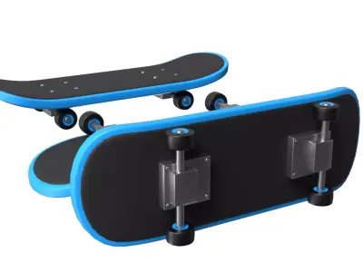  Skateboard PBR Low-poly 3D model