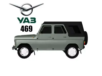 UAZ 469 Low-poly 3D model