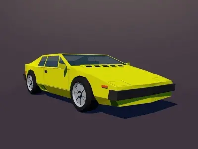 Cartoon Low Poly Sportcar Free low-poly 3D model