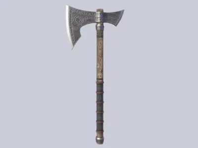 Fantasy hatchet Low-poly 3D model order
