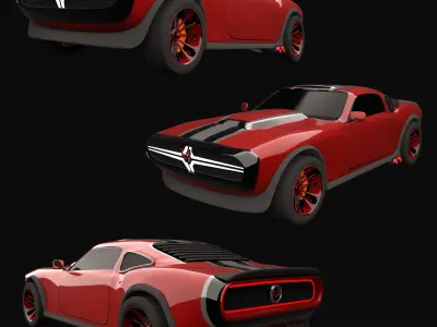 veer neo muscle car Low-poly 3D model