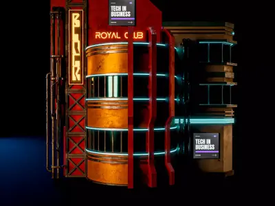 SCIFI CYBERPUNK FUTURISTIC NEON BUILDING 07 Low-poly 3D model
