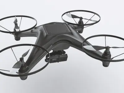 Drone with four propellers 3D model