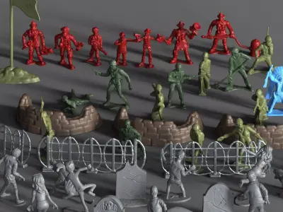 3D Scanned Miniatures collection 3D model