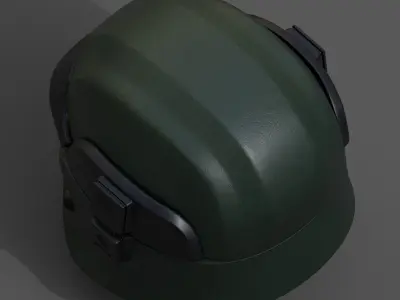 Helmet scifi military combat cyborg robot armor protection  Low-poly 3D model