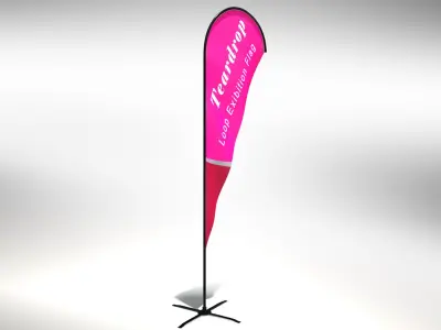Animated Exhibition Flag-Teardrop 3D model