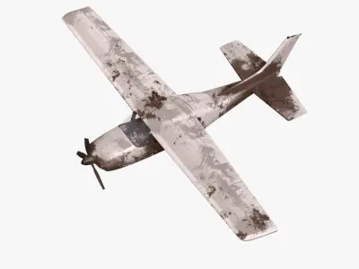 8K realistic destroyed propeller plane collections Low-poly 3D model