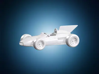 Retro Grand Prix Car 3D Print Model 3D print model