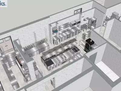 Commercial Industrial Kitchen Project 3D model