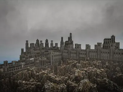GOTHIC CASTLE KITBASH Low-poly 3D model