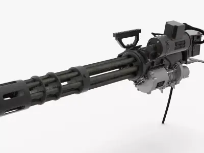 M134 Minigun Dirt Low-poly 3D model