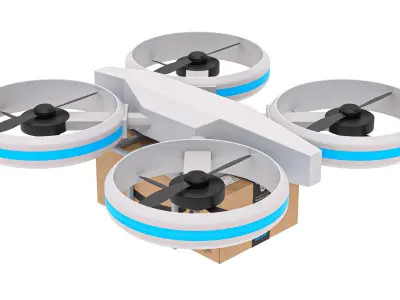 Amazon Quadrocopter Drone Delivery 3D model