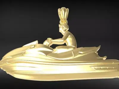 Jetski Rider Pendant 3D print model