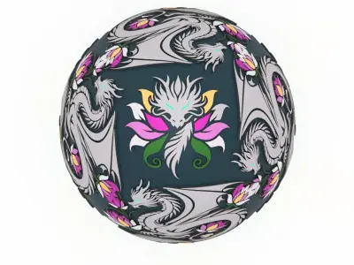 Enchanted Lotus Dragon Egg Embossed and Debossed 3D print model