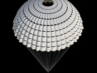 High quality 3D model parachute 3D model