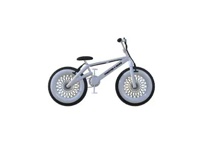 BMX white Bicycle   Low-poly 3D model