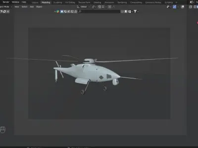 Boeing A160 Hummingbird - THE ALL SEEING ROBOCOPTER - Low-poly 3D model