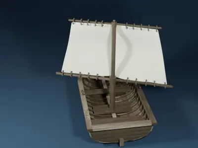 Sailboat with a rectangle mast 3D model