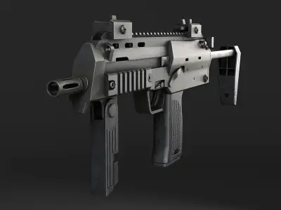MP7A1 submachine gun Low-poly 3D model