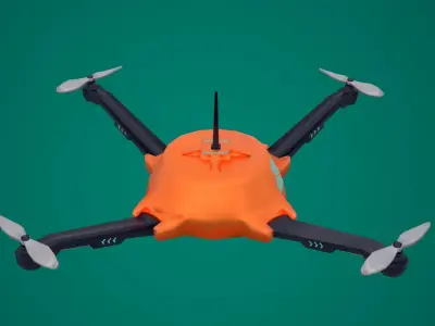 Scout Drone Quadrocopter Low-poly 3D model