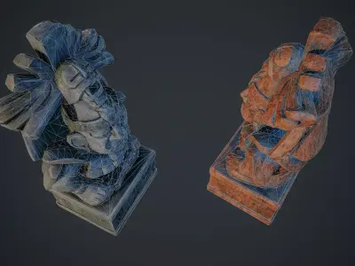 Aztec Statue 04 PBR Low-poly 3D model