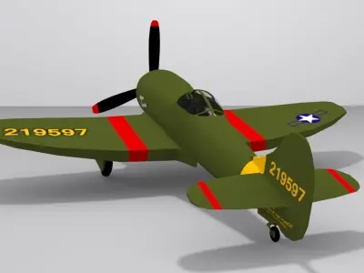 P-63 Kingcobra Low-poly 3D model