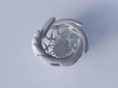 Bowl cylindrical with interlacing lattice pimp up top 2 3D model