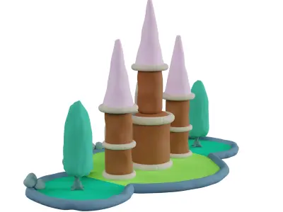 Clay castle 3D model