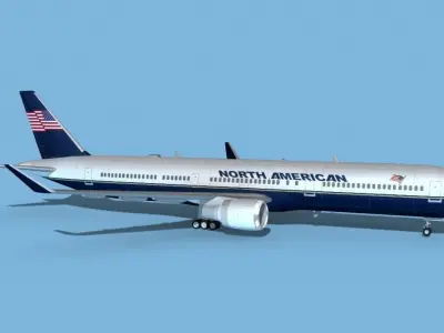 Boeing 767-400 North American 3D model