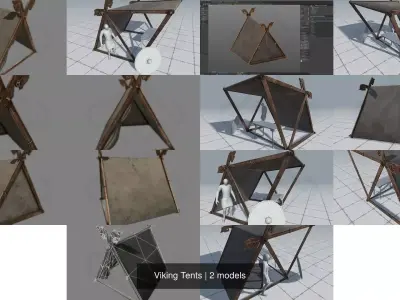 Viking Tents 3D Model Collection