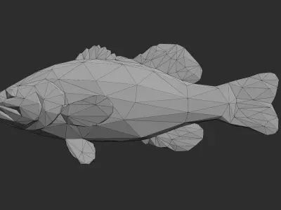 Low Poly Largemouth Bass Low-poly 3D model