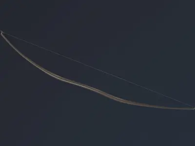 Wooden Bow Low-poly 3D model