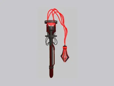SciFi Flail A04 Black Red - Sci Fi Weapon Design Low-poly 3D model