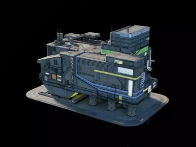 Cyberpunk Building 11 Low-poly 3D model purchase