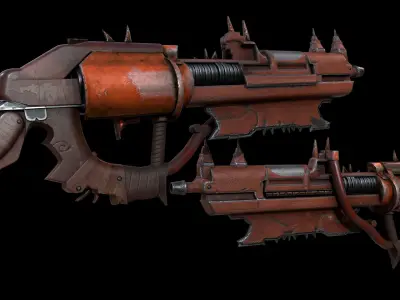 Post-Apocalyptic Gun Low-poly 3D model