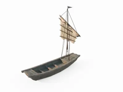 Water transportation small sailboats 3D model