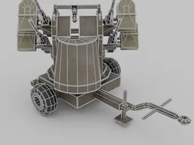 M45 Quadmount meat chopper AA Gun Low-poly 3D model