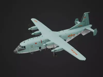 Realistic Shaanxi Y9 Gunship Low-poly 3D model