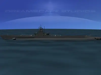 Balao Class Submarine USS Sennett SS408 3D model