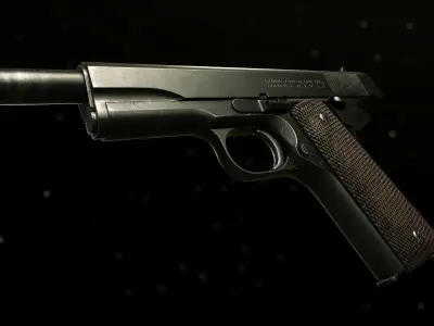 M1911A1 - Textured - Game Ready Low-poly 3D model