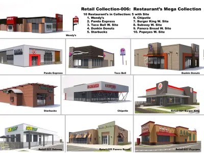 Retail Collection-006 Restaurants Mega Collection 3D model