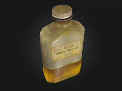 Vintage Linseed Oil Bottle A Touch of Artistic Heritage 3D model