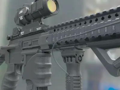 ar-15 ar - rifle with scope 3D model