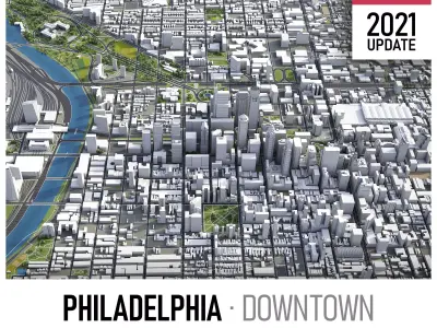 Philadelphia Low-poly 3D model